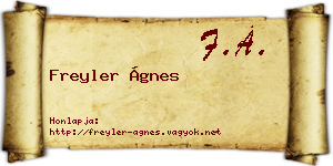 Freyler Ágnes névjegykártya