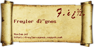 Freyler Ágnes névjegykártya